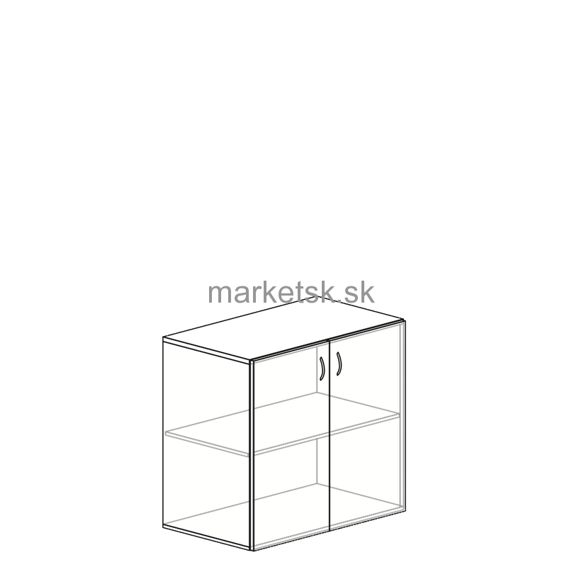 Kancelárska skriňa M383 - 80 x 74 x 47 cm